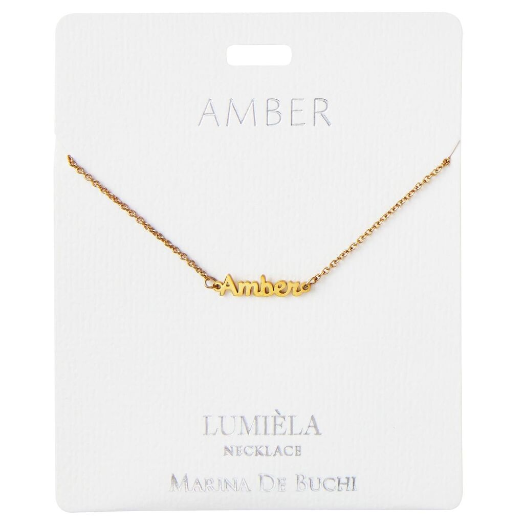 Lumiela Script Name Necklace Amber