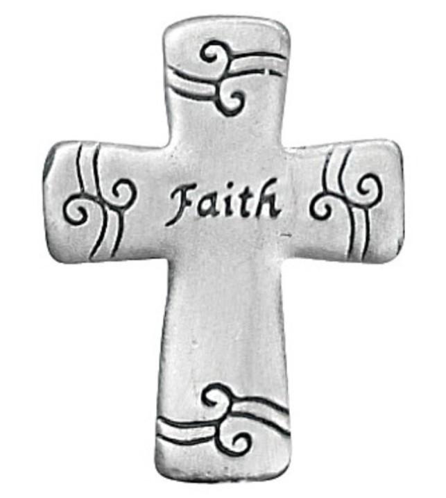 Blessings Pocket Cross Charm EL6570 Metal 1" H avg, 6 To Choose From: Faith