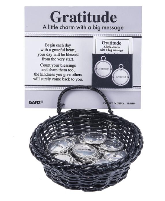 Gratitude Charm ER51880 (Metal) 1" Dia.; Two designs to choose from: