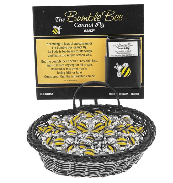 The Bumble Bee Cannot Fly ER28460 Metal 3/4" W x 5/8" H