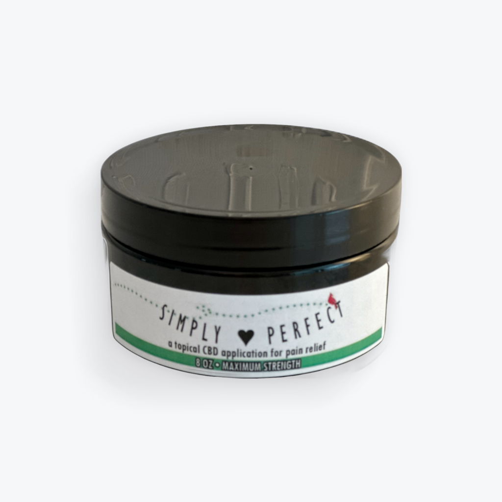 Simply Perfect CBD topical ointment 8 ounces White and black