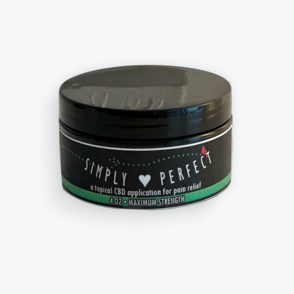 Simply Perfect CBD topical ointment 4 ounce Black and green
