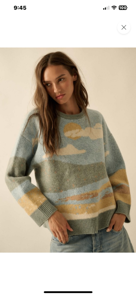 Unbranded Sweater Small Multicolor (blue, beige, mustard, and earthy tones)