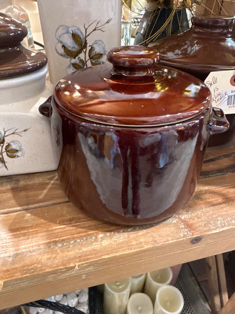 vintage West Bend, USA, pottery, brown bean crock