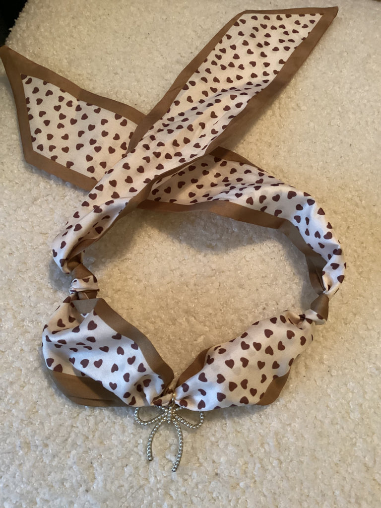 Grateful Soul scarf necklace Beige and Brown