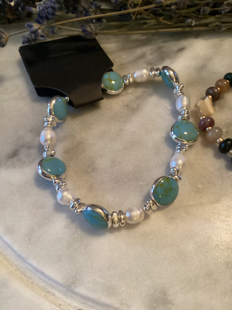 Grateful Soul Jewelry Medium Turquoise, White, Silver