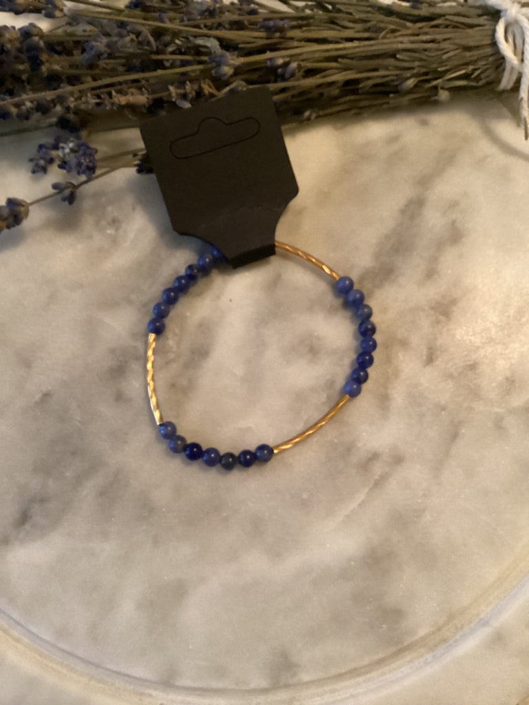 Grateful Soul Jewelry Blue sodalite and Gold bars