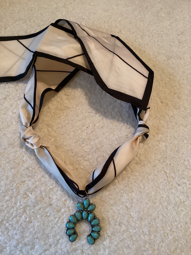 Grateful Soul scarf necklace One size Beige with black accents