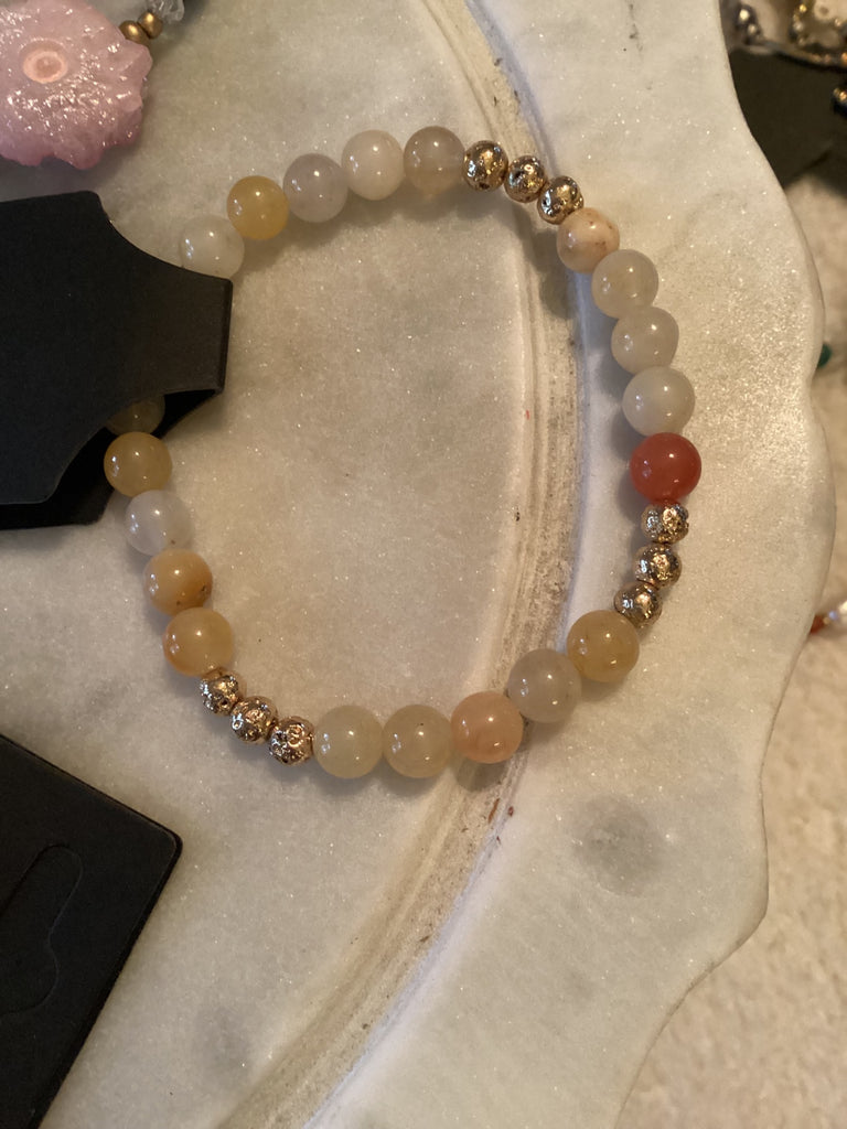 Grateful Soul bracelet, imperial jade, lava 