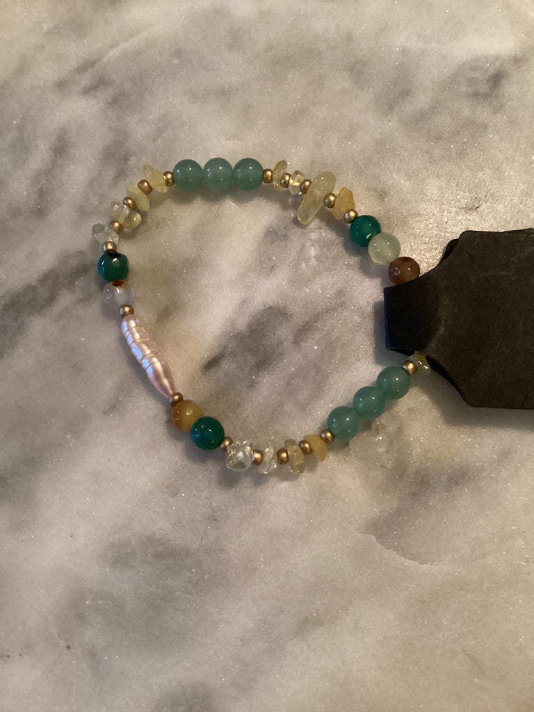 Grateful Soul bracelet stick pearl, citrine 