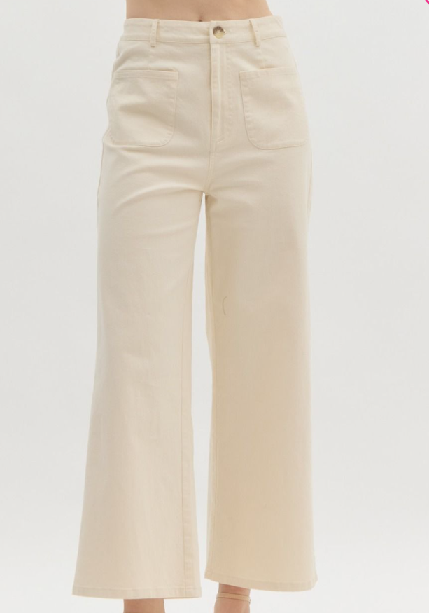 【SATIIIZ】Lapel wide cotton pants SATIIIZ】Lapel wide cotton pants Washed Satin Side Zip Wide