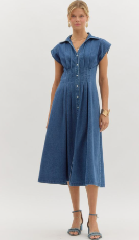 Entro Denim Midi Dress Entro Denim Midi Dress