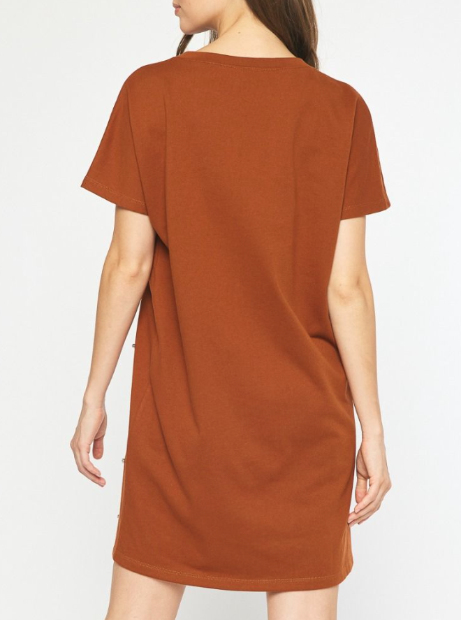 Entro Solid Short Sleeve Dress With Studs Bluff Town District Marketplace Entro Solid Short Sleeve Dress With Studs Bluff Town District Marketplace