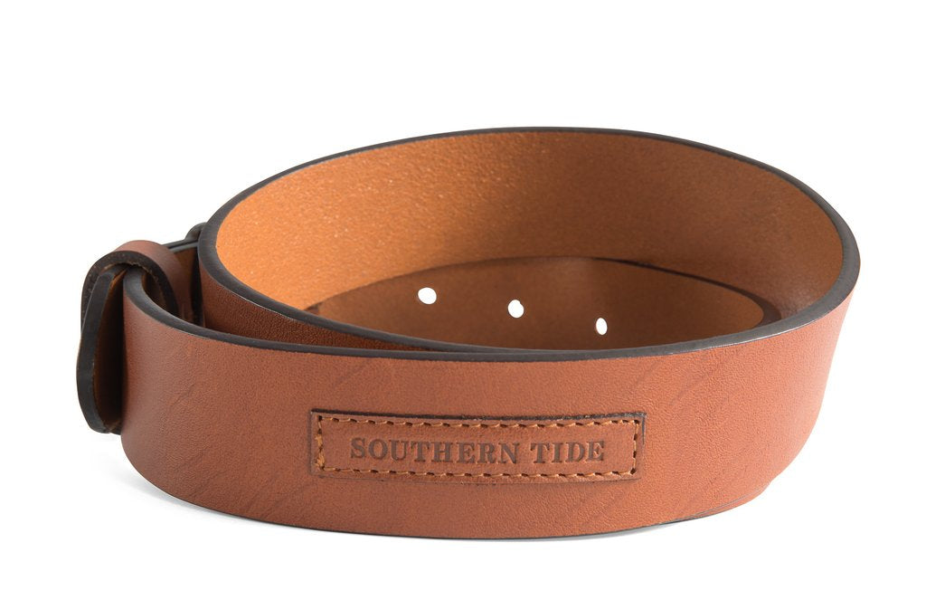 Southern Tide Men's Leather Patch Belt 1999-2002 Tan