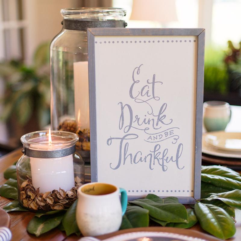Eat Drink & Be Thankful Framed Board by Glory Haus