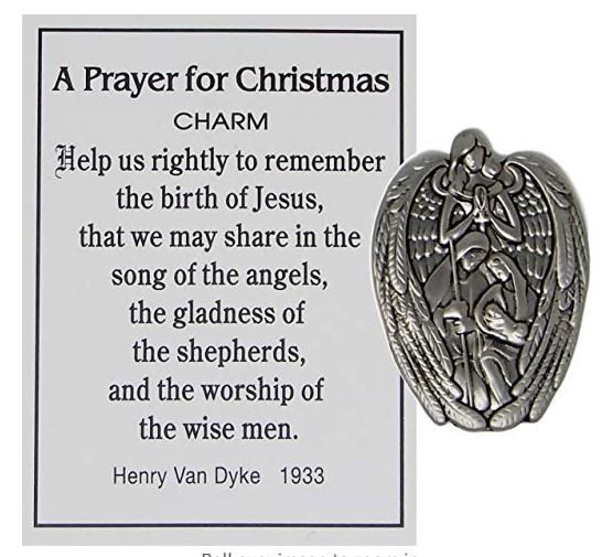 A Prayer For Christmas Charm EX19336, Metal, 1-1 1/2"