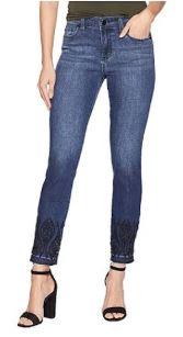 Liverpool Jeans Abby Ankle Embroidered 27" Inseam Montauk Mid Blu