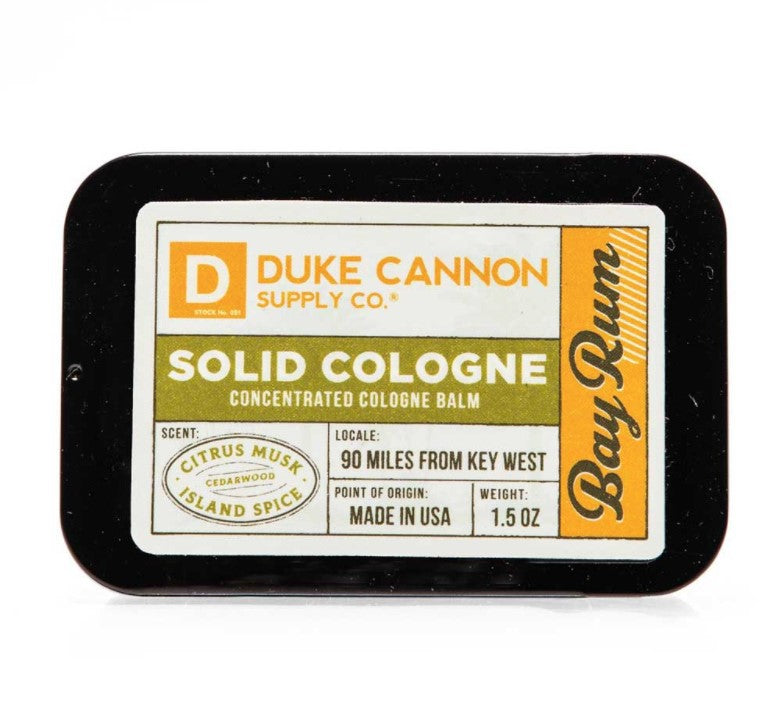 Duke Cannon Solid Cologne Bay Rum Citrus Musk Island Spice