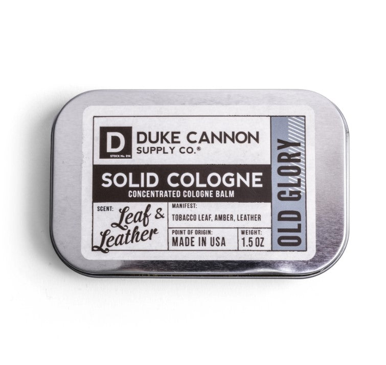 Duke Cannon Solid Cologne Old Glory Leaf & Leather