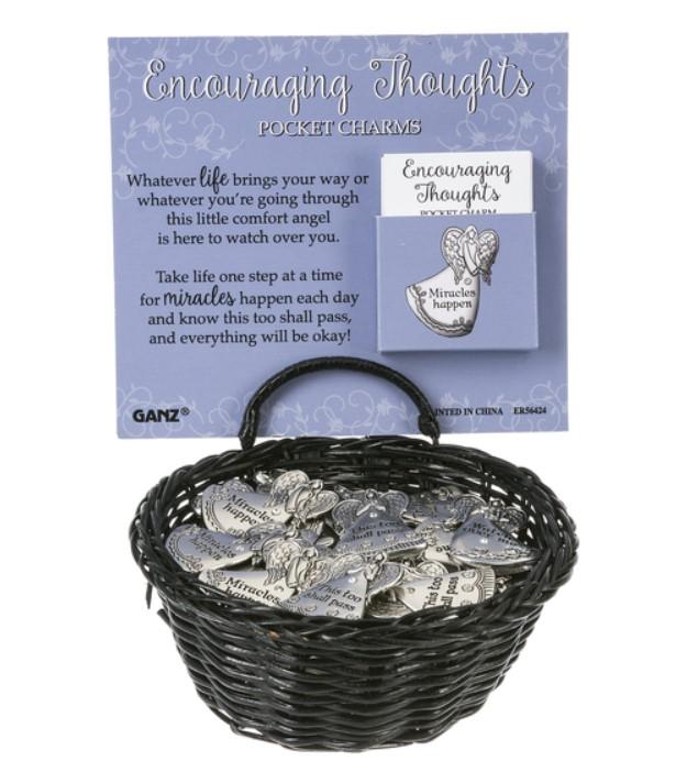 Encouraging Thoughts Charm ER56424 Metal 1 1/4"W x 1 3/8"H; Three to choose from: