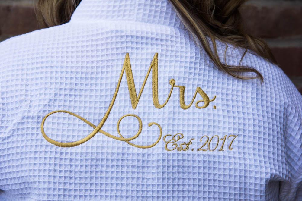 Bridal Robe with Monogram by Darling Custom Designs