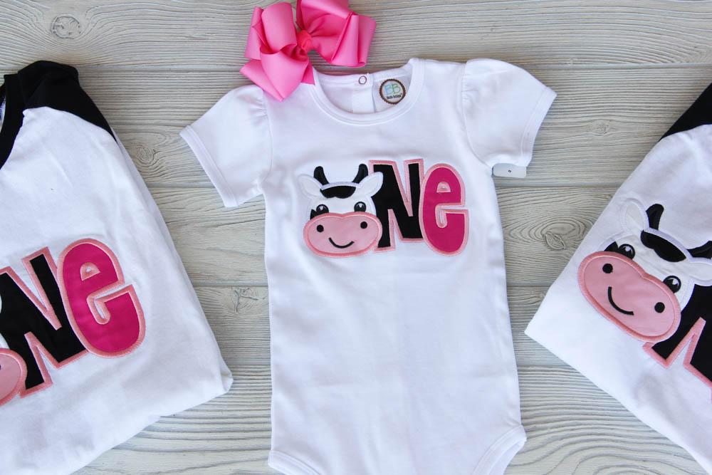 Cow Farm Birthday Shirts - First Birthday