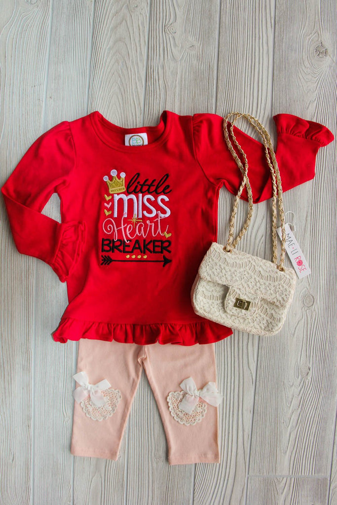 Little Miss Heart Breaker - Girls Valentine Shirt