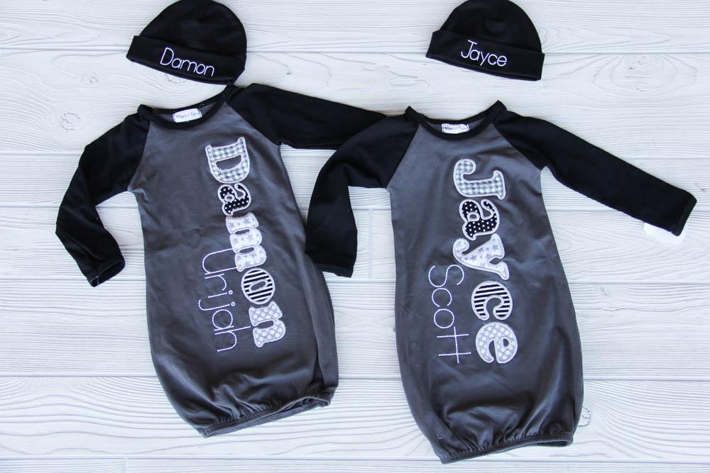 Baby Boy Newborn Gown Darling Custom Designs Pepper & Oliver