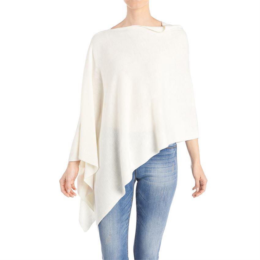Coco + Carmen Solid Lightweight Poncho White
