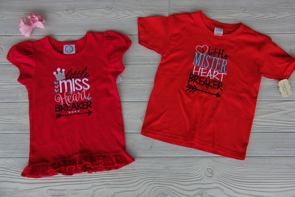 Heart Breaker Sibling Shirt Set Darling Custom Designs