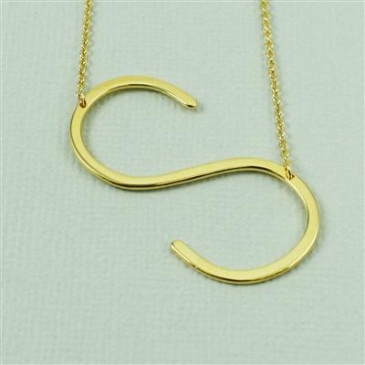 Gold Medium Sideways Initial Necklace by Cool and Interesting