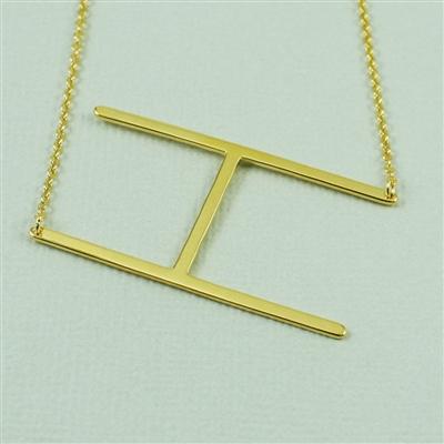 Gold Medium Sideways Initial Necklace by Cool and Interesting