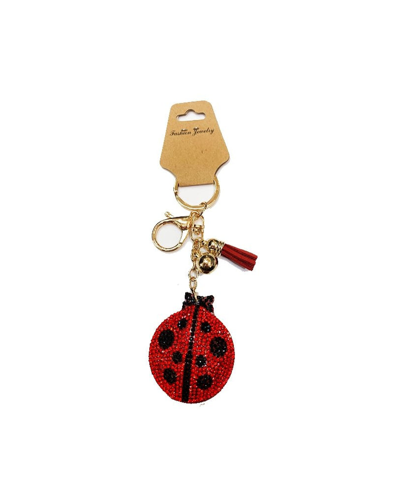 Rhinestone Puff Key Chains Keychains Lady Bug