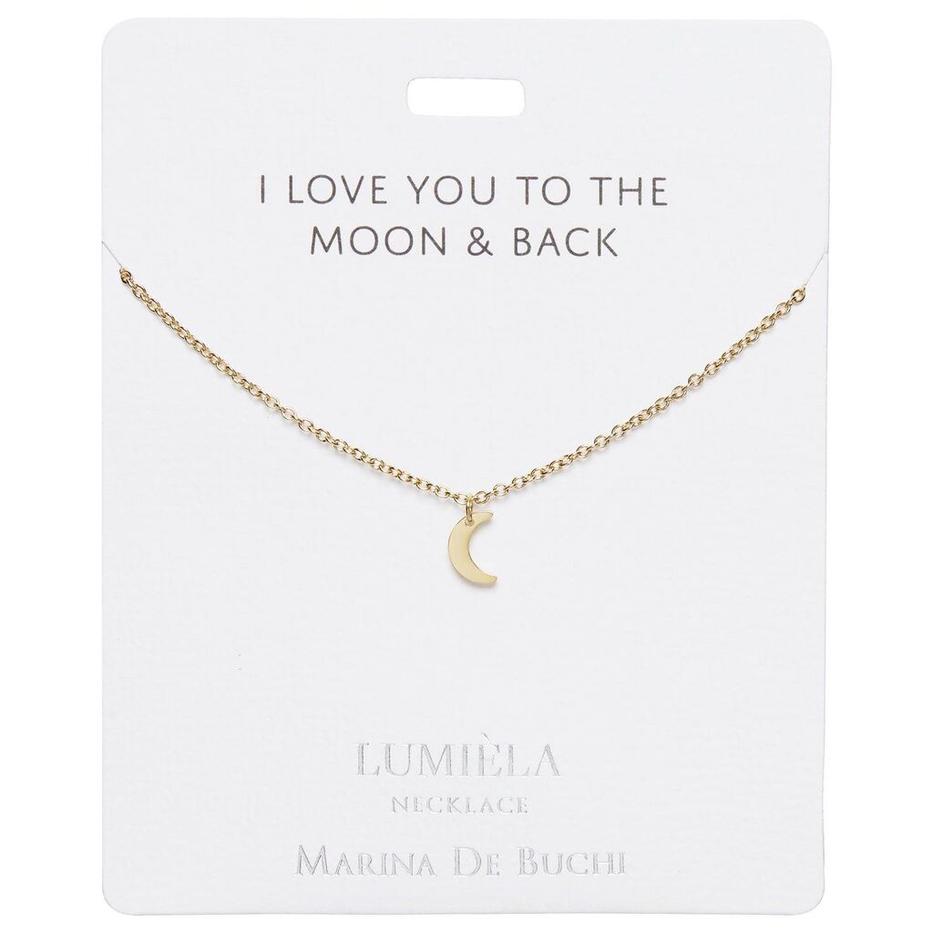 Mulberry Studios Lumiela Shape Necklace I Love You to The Moon & Back Crescent Moon Shape
