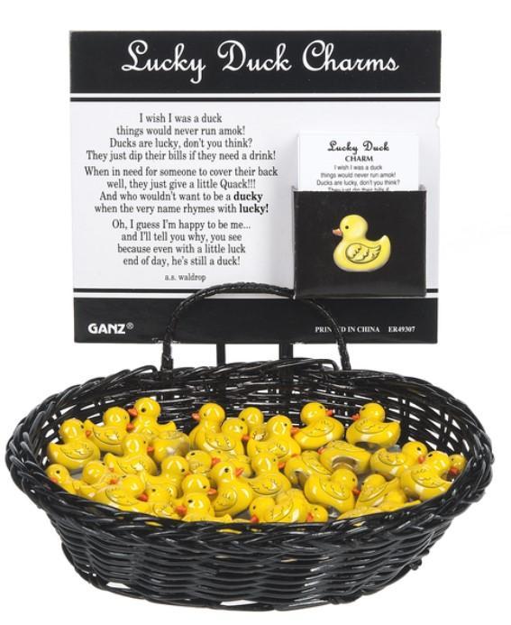 Lucky Duck Charm ER49307 Metal 3/4" L. x 3/4" H
