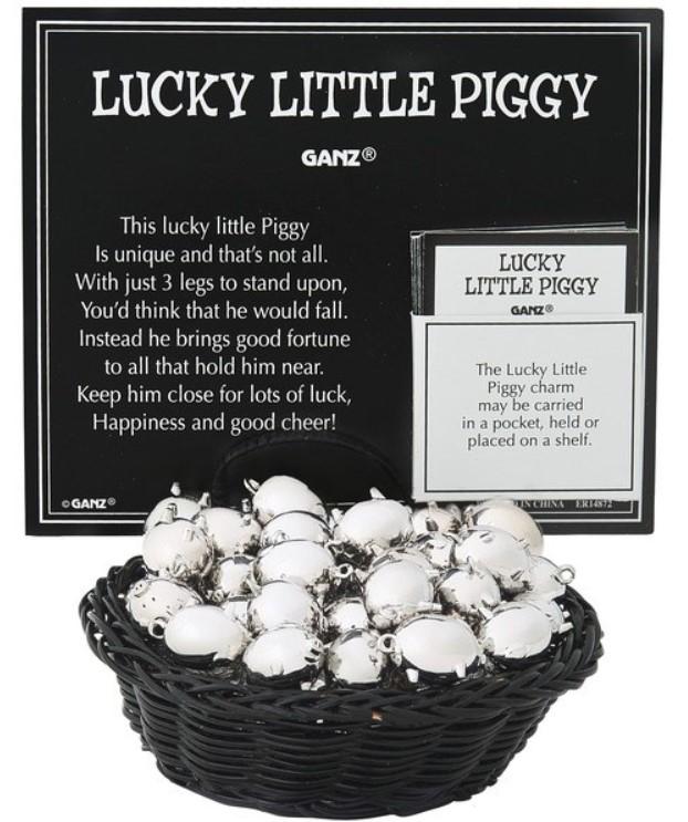Lucky Little Piggy Charm ER14872 Metal 7/8" L
