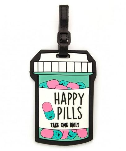 Happy Pills Take One Daily Luggage Tag