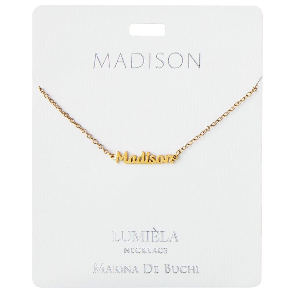 Lumiela Script Name Necklace M-Z Madison