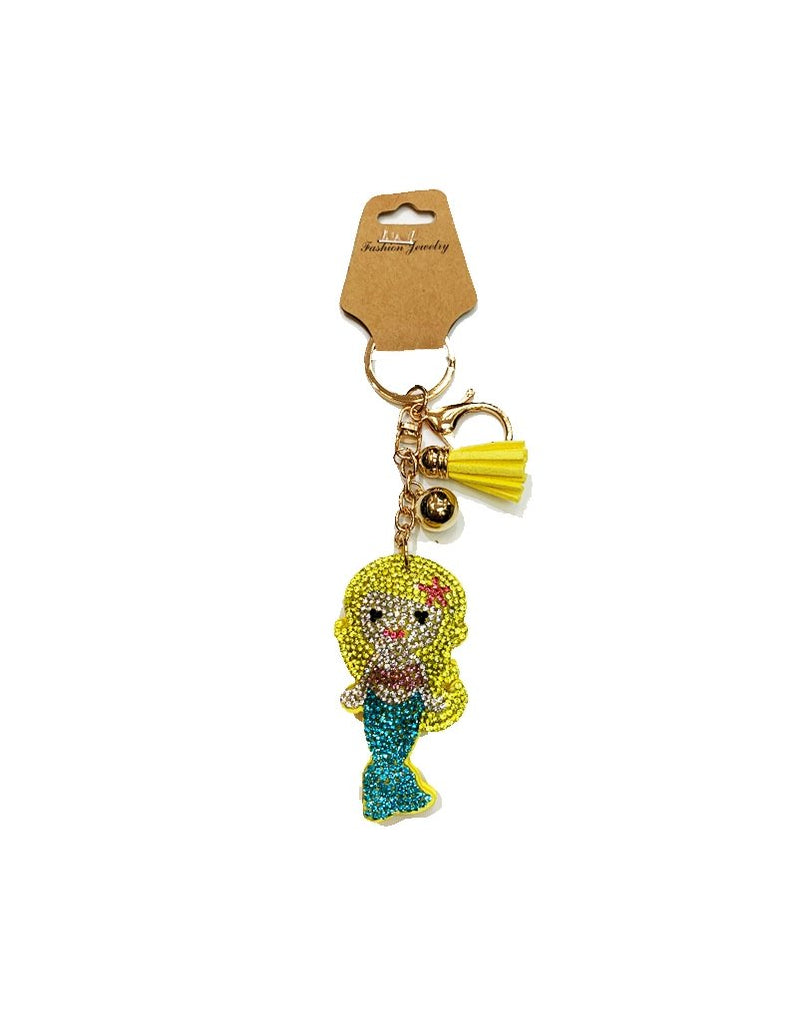 Rhinestone Puff Key Chains Keychains Mermaid