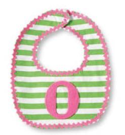 Mud Pie Initial Bib For Girls | Spring Colors Letter O 1552088O