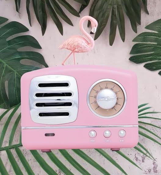 Vintage Look Mini Wireless Bluetooth Speakers Pink