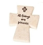 Roman Pocket Cross Stone 601003 All Things are Possible