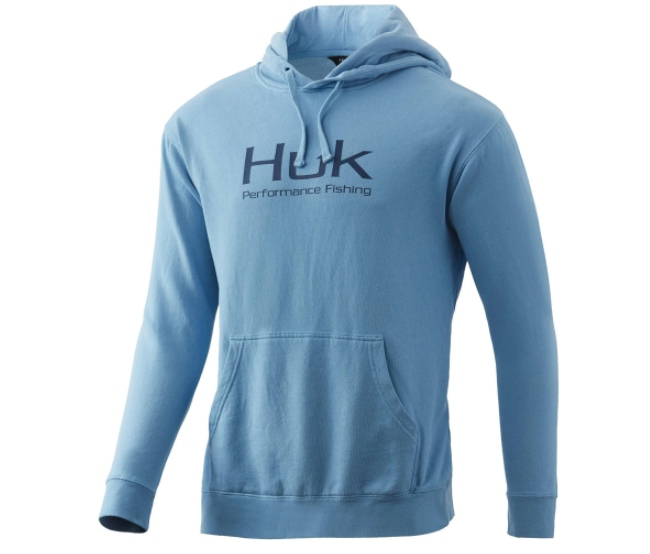 Huk Cotton Performance Fishing Hoodie Dusk Blue