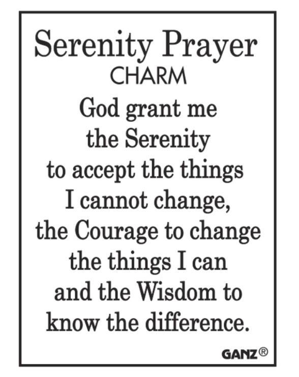 Serenity Prayer Charm Metal 7/8"W x 1 1/16"H