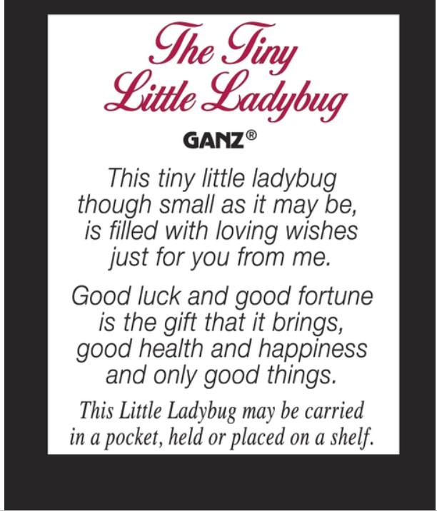 The Tiny Little Ladybug Charm EL3490 Glass 1/2" L