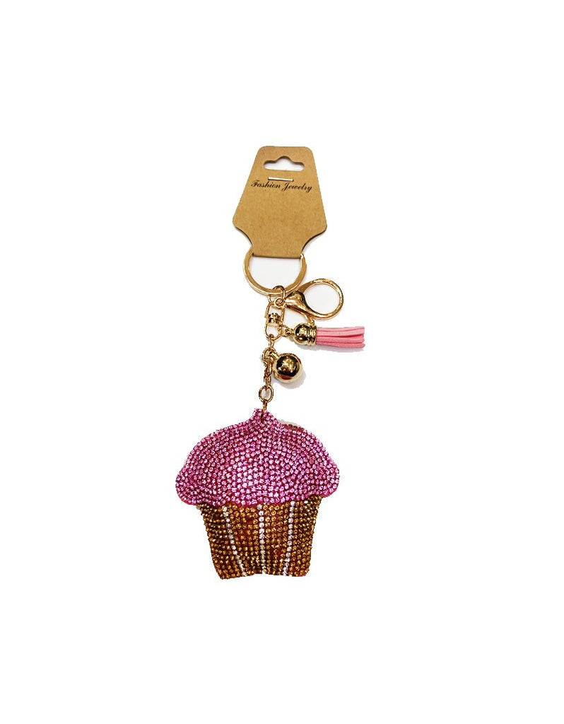 Rhinestone Puff Key Chains Keychains Cupcake