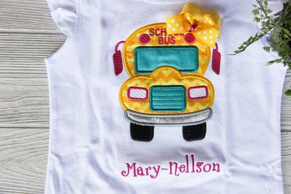 First Day of School Bus Shirt Darling Custom Designs