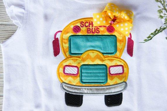 First Day of School Bus Shirt Darling Custom Designs