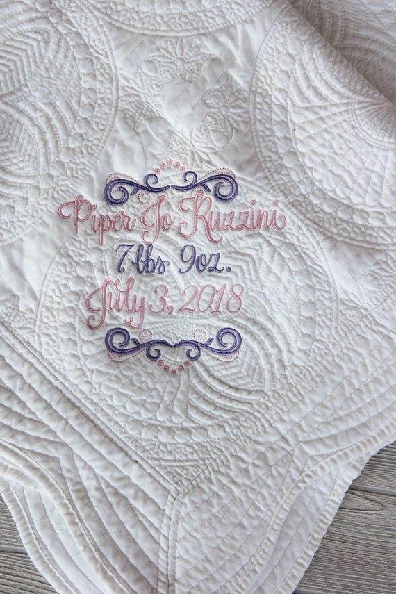 Birth Announcement Baby Blanket Darling Custom Designs
