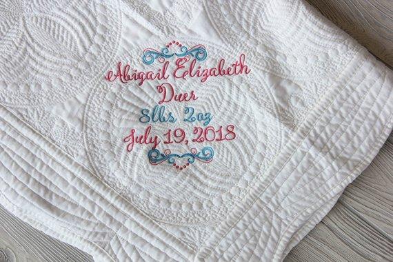 Birth Announcement Baby Blanket